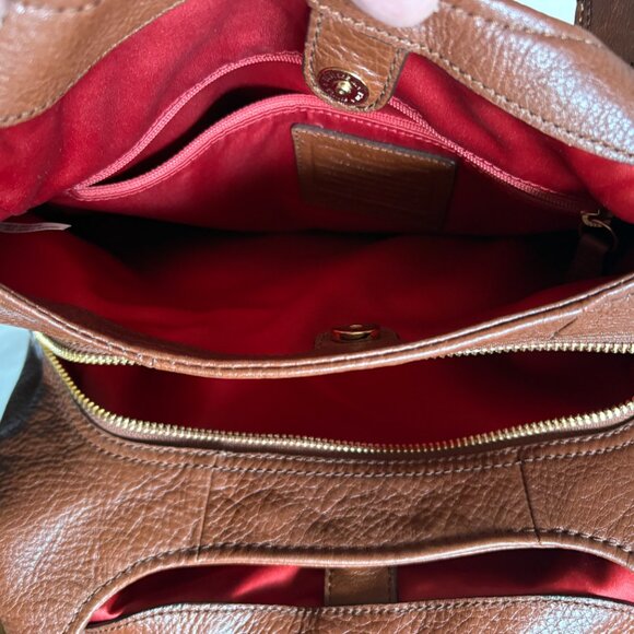 Coach Madison Maggie Pebbled Leather Hobo Bag Brown/Saddle - Picture 6 of 8